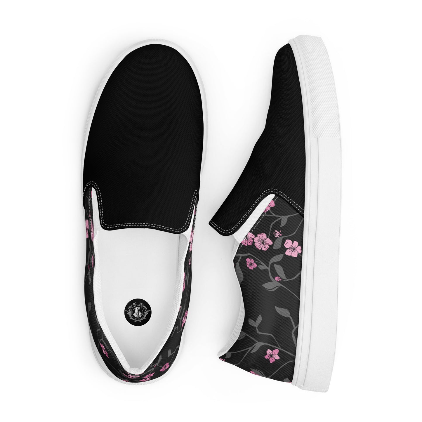 Eden Garden | Women’s Slip-on Canvas Shoes | Black Cherry 2Tone