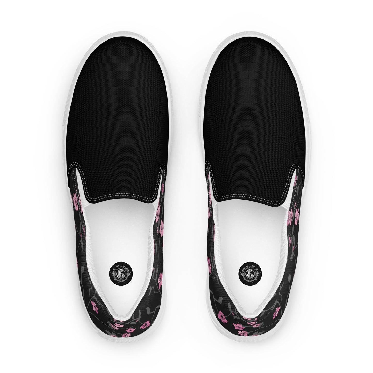 Eden Garden | Women’s Slip-on Canvas Shoes | Black Cherry 2Tone