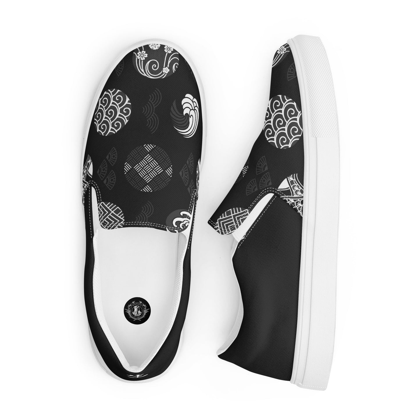 Silk Road | Women’s Slip-on Canvas Shoes | Black Seals Halftone