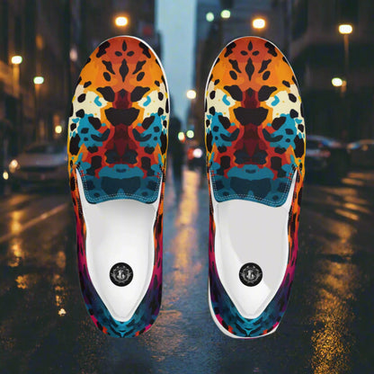 Women’s Custom Slip-on Canvas Shoes Cheetah Rave Animal Print