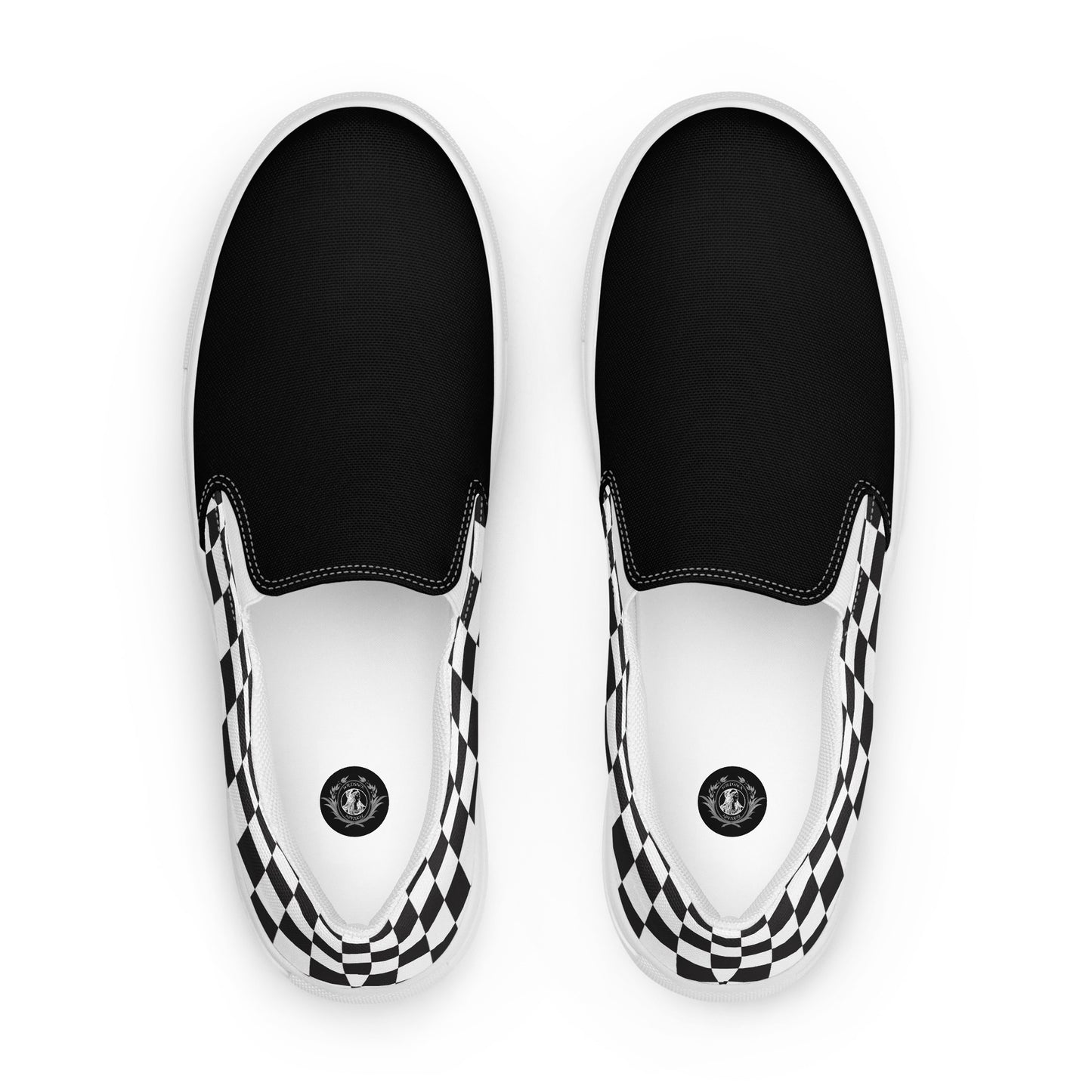 GeoMetro | Women’s Slip-On Canvas Shoes | Black Chex 2Tone