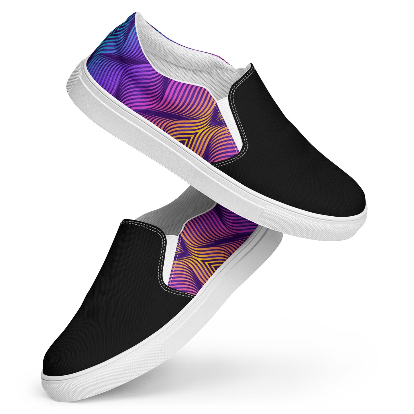 GeoMetro | Women’s Slip-On Canvas Shoes | Skater Blue 2Tone