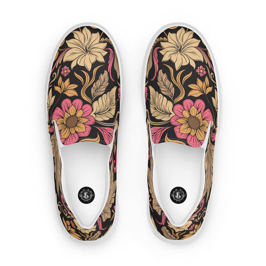 Eden Garden | Women’s Slip-on Canvas Shoes | Retro Flower