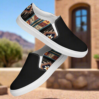 Southwest Print Women’s Custom Athletic Shoes Native American Geometric Pattern Two Tone