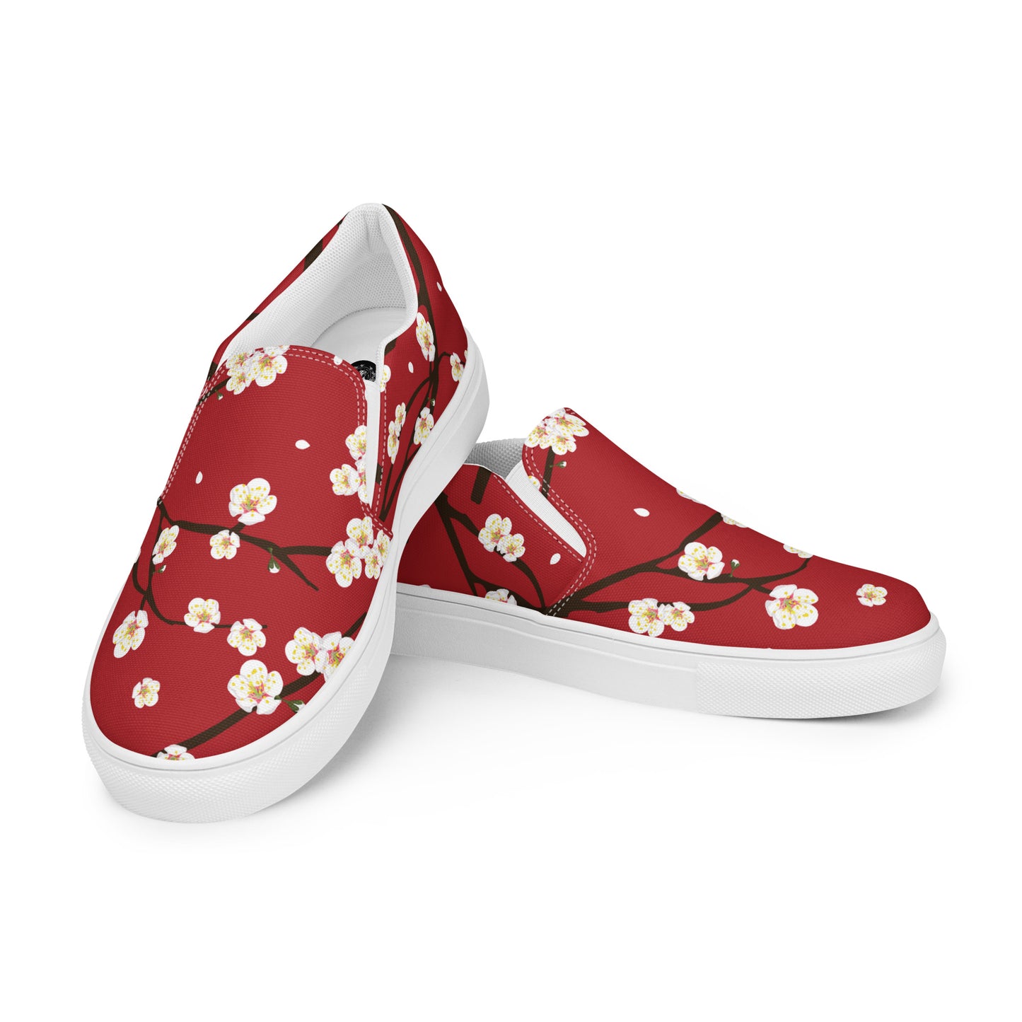 Silk Road | Women’s Slip-on Canvas Shoes | Red Blossom