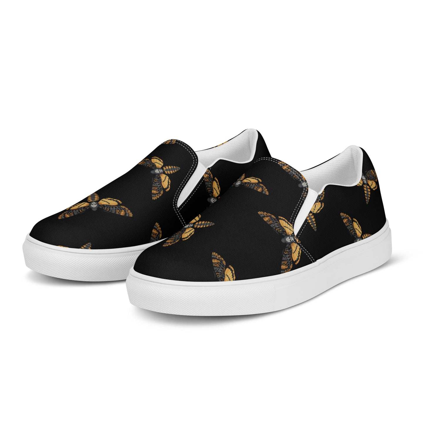 Eden Garden | Women’s Slip-on Canvas Shoes | Black Moth