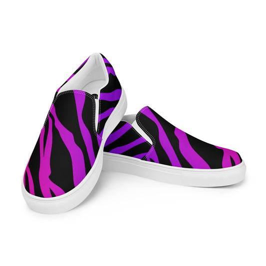 Eden Garden | Women’s Slip-on Canvas Shoes | Purple Zebra