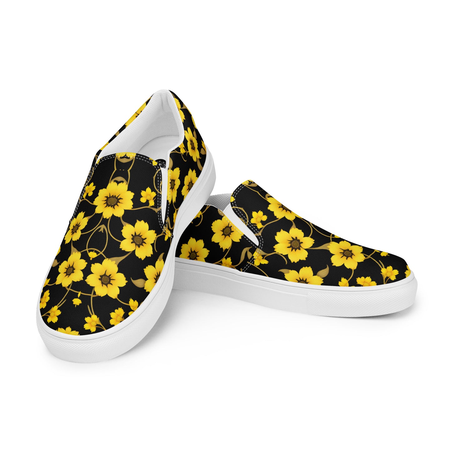 Eden Garden | Women’s Slip-on Canvas Shoes | Yellow Bloom