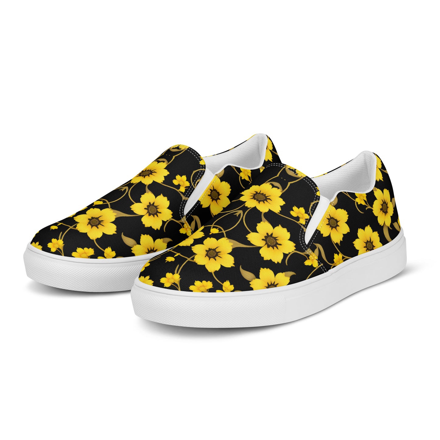 Eden Garden | Women’s Slip-on Canvas Shoes | Yellow Bloom