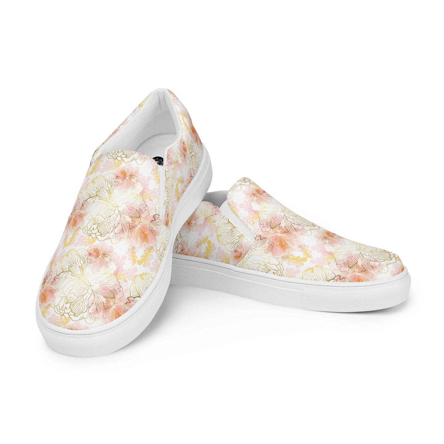 Eden Garden | Women’s Slip-on Canvas Shoes | Pink Peony