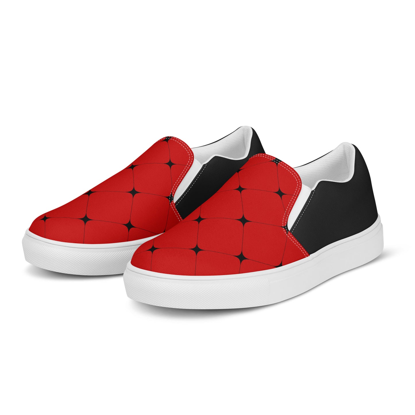 Silk Road | Women’s Slip-on Canvas Shoes | Red Diamond Halftone