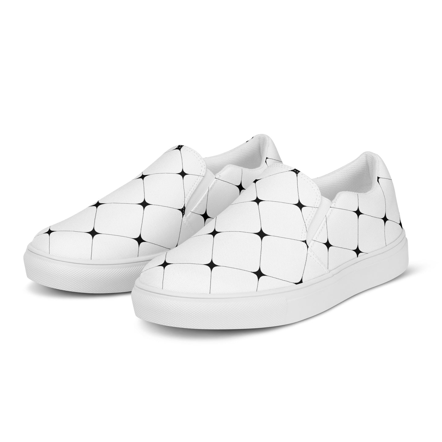 Silk Road | Women’s Slip-on Canvas Shoes | White Diamond