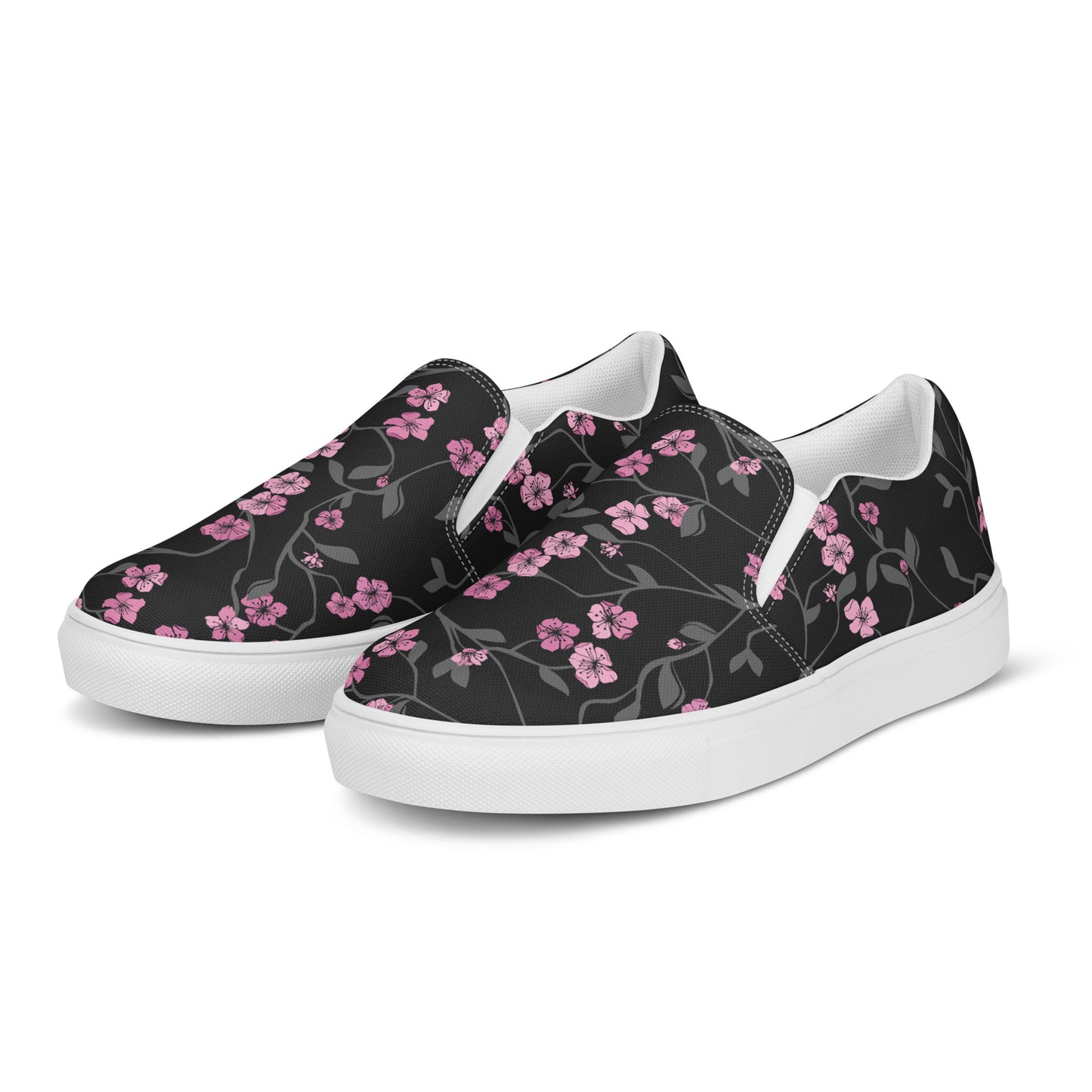 Eden Garden | Women’s Slip-on Canvas Shoes | Black Cherry