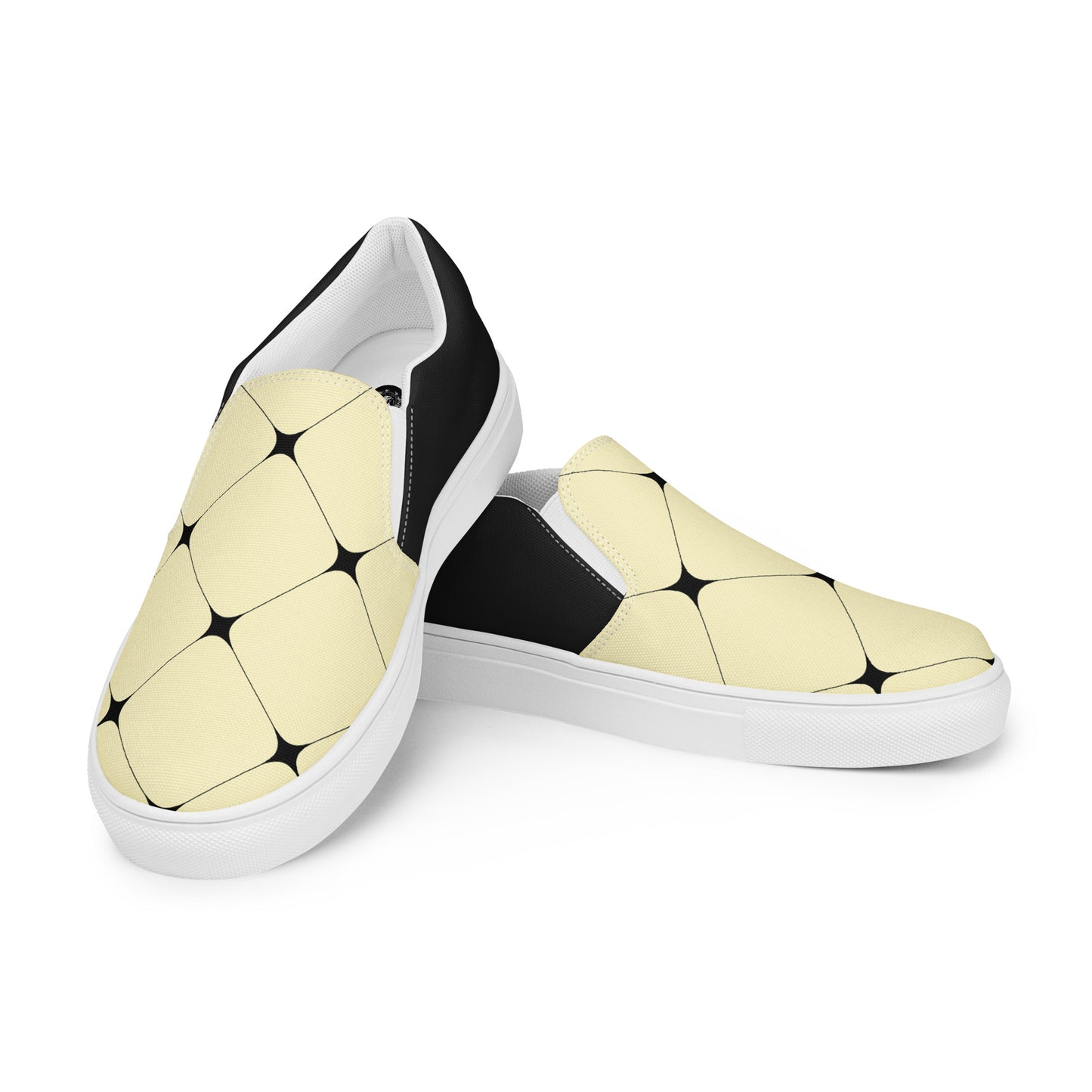 Silk Road | Women’s Slip-on Canvas Shoes | Yellow Diamond Halftone