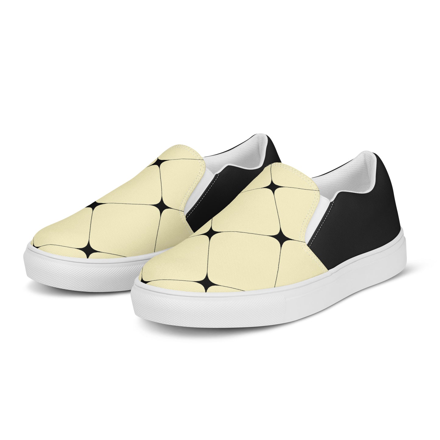 Silk Road | Women’s Slip-on Canvas Shoes | Yellow Diamond Halftone