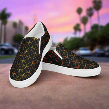 Women’s Custom Slip-on Canvas Shoes,  Streetwear Styled, Luna Black