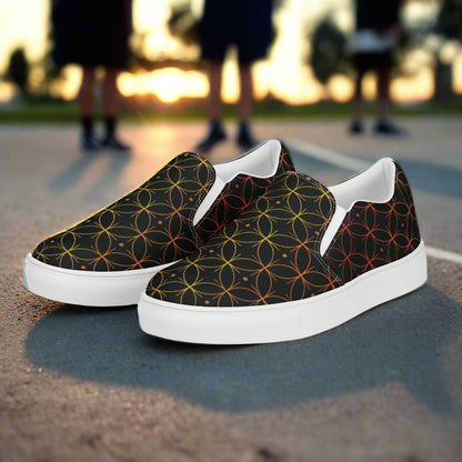 Women’s Custom Slip-on Canvas Shoes,  Streetwear Styled, Luna Black