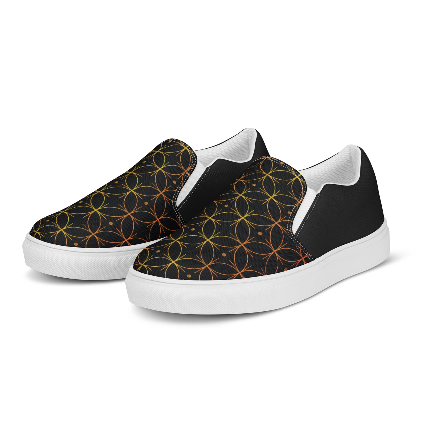 GeoMetro | Women’s Slip-on Canvas Shoes | Luna Black Halftone