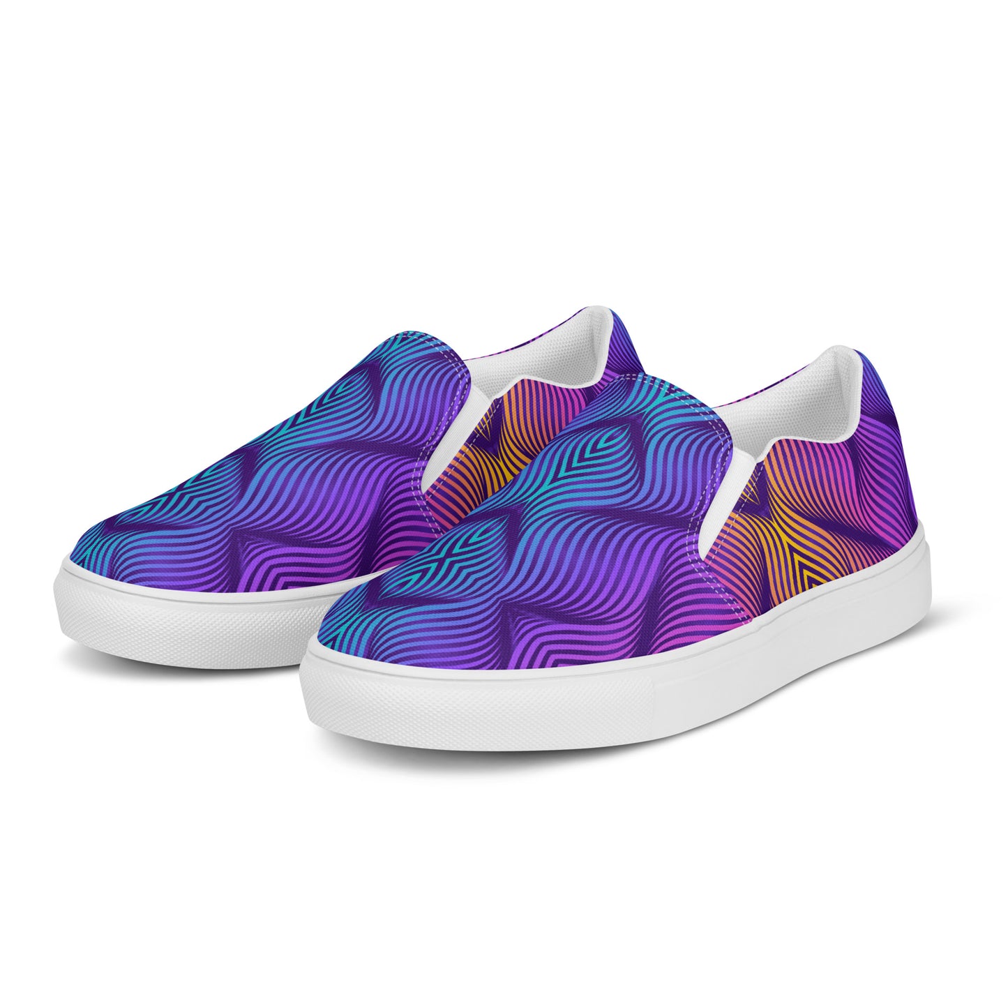 GeoMetro | Women’s Slip-on Canvas Shoes | Skater Blue