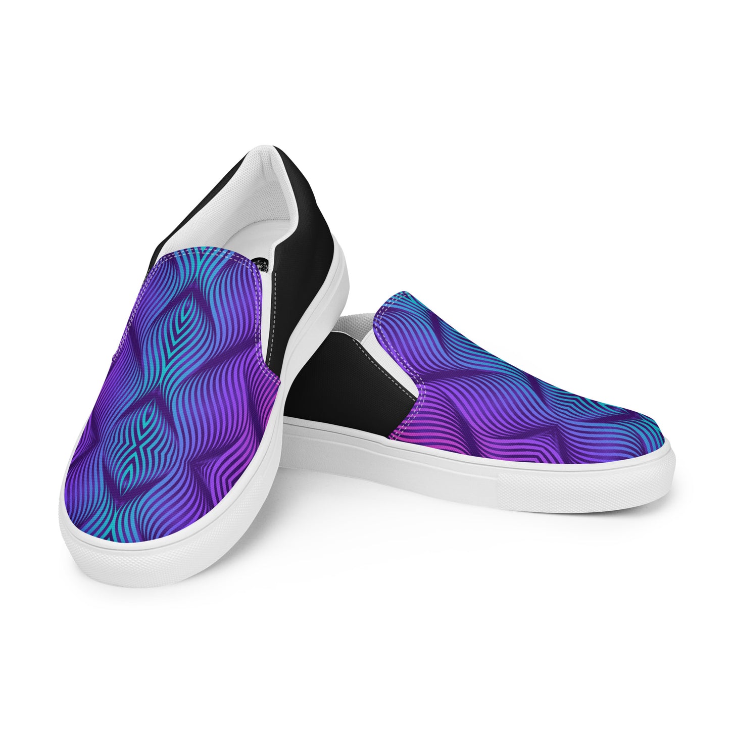 GeoMetro | Women’s Slip-on Canvas Shoes | Skater Blue Halftone