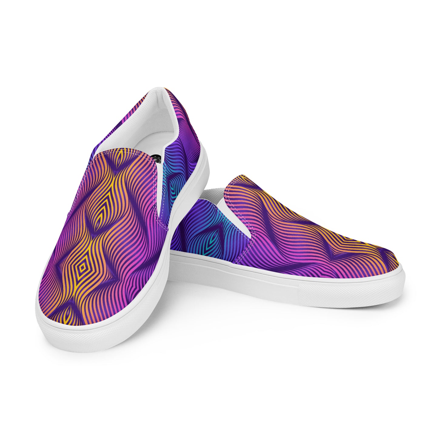 GeoMetro | Women’s Slip-on Canvas Shoes | Skater Orange