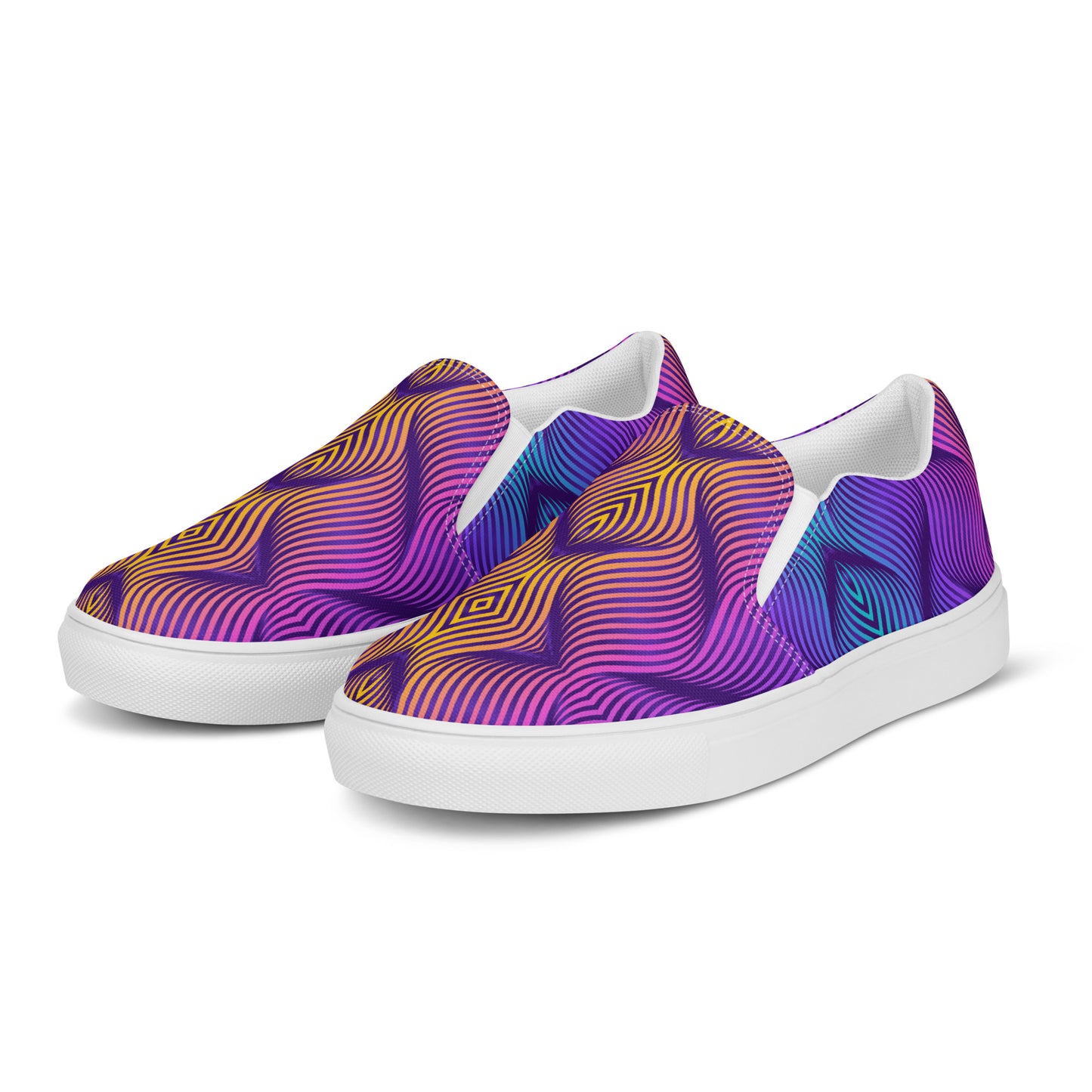 GeoMetro | Women’s Slip-on Canvas Shoes | Skater Orange