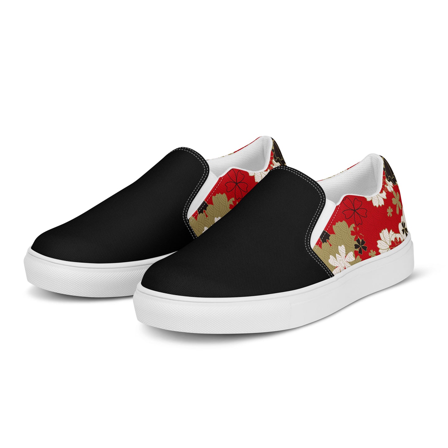 Silk Road | Women’s Slip-on Canvas Shoes | Black Lotus 2Tone