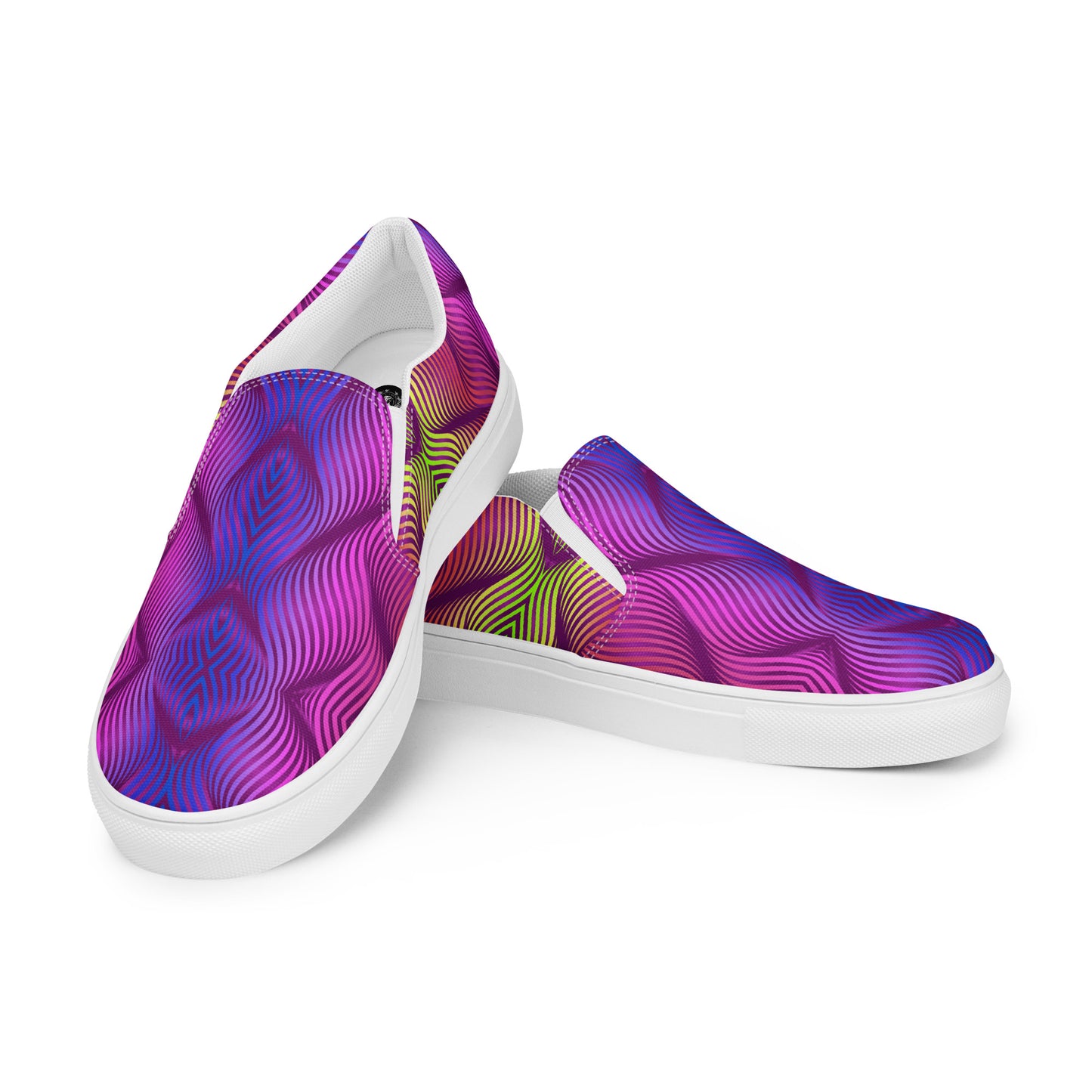 GeoMetro | Women’s Slip-on Canvas Shoes | Skater Purple