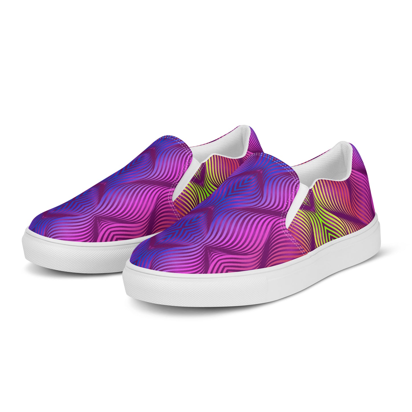 GeoMetro | Women’s Slip-on Canvas Shoes | Skater Purple