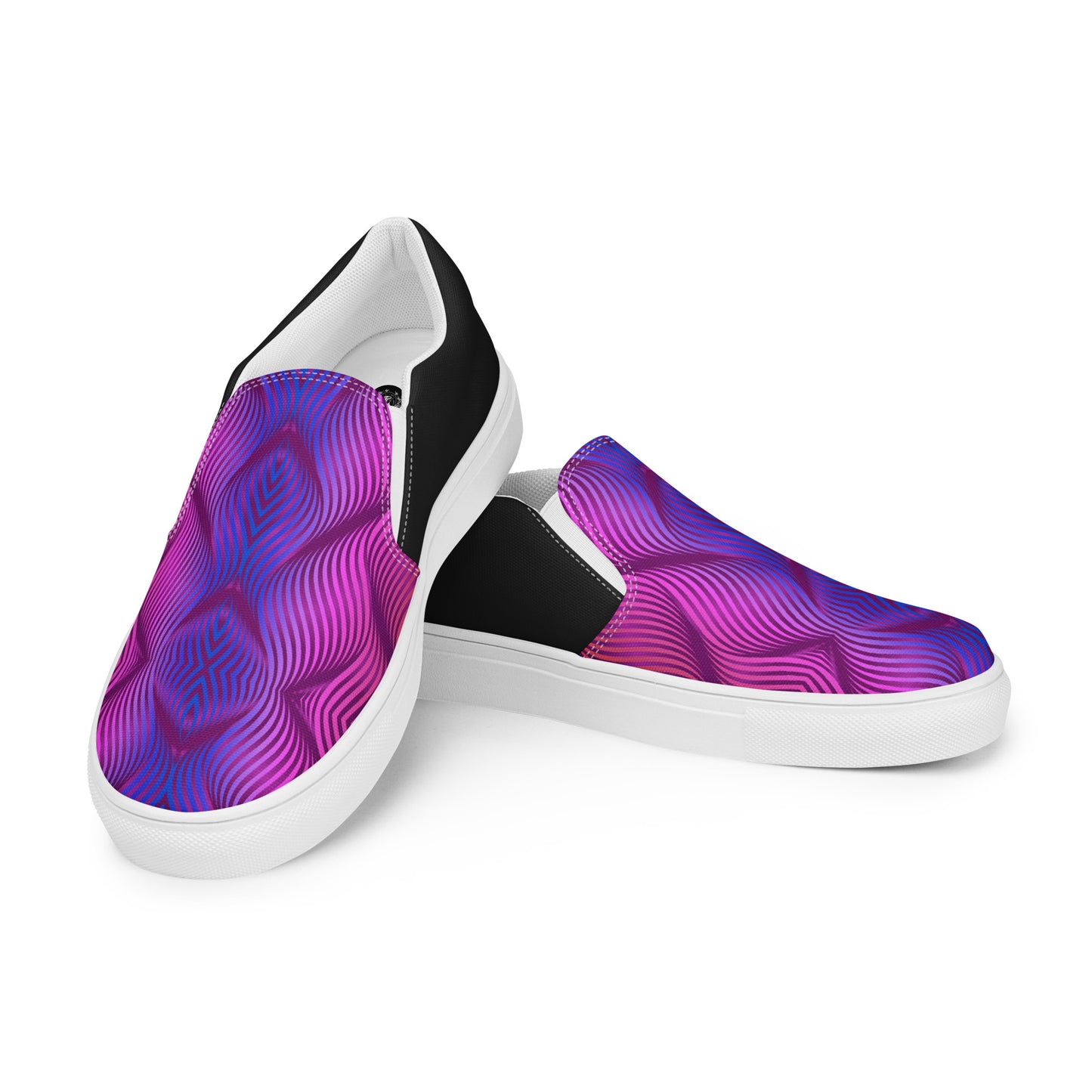 GeoMetro | Women’s Slip-on Canvas Shoes | Skater Purple Halftone