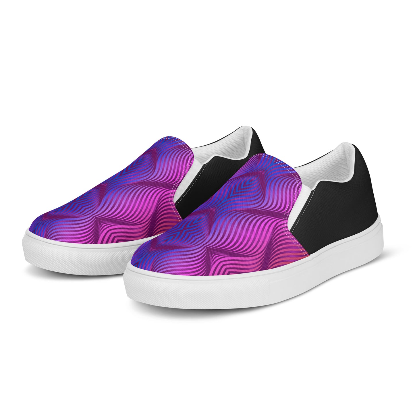 GeoMetro | Women’s Slip-on Canvas Shoes | Skater Purple Halftone