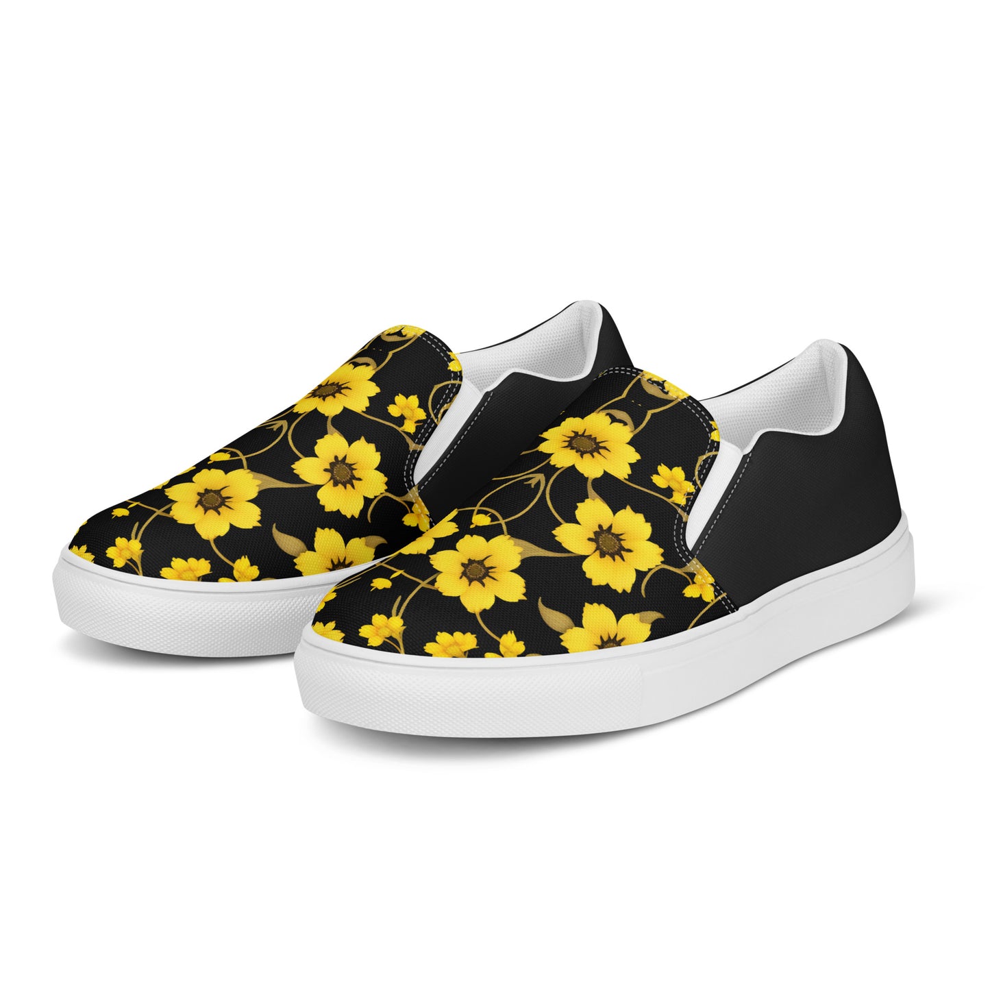 Eden Garden | Women’s Slip-on Canvas Shoes | Yellow Bloom Halftone