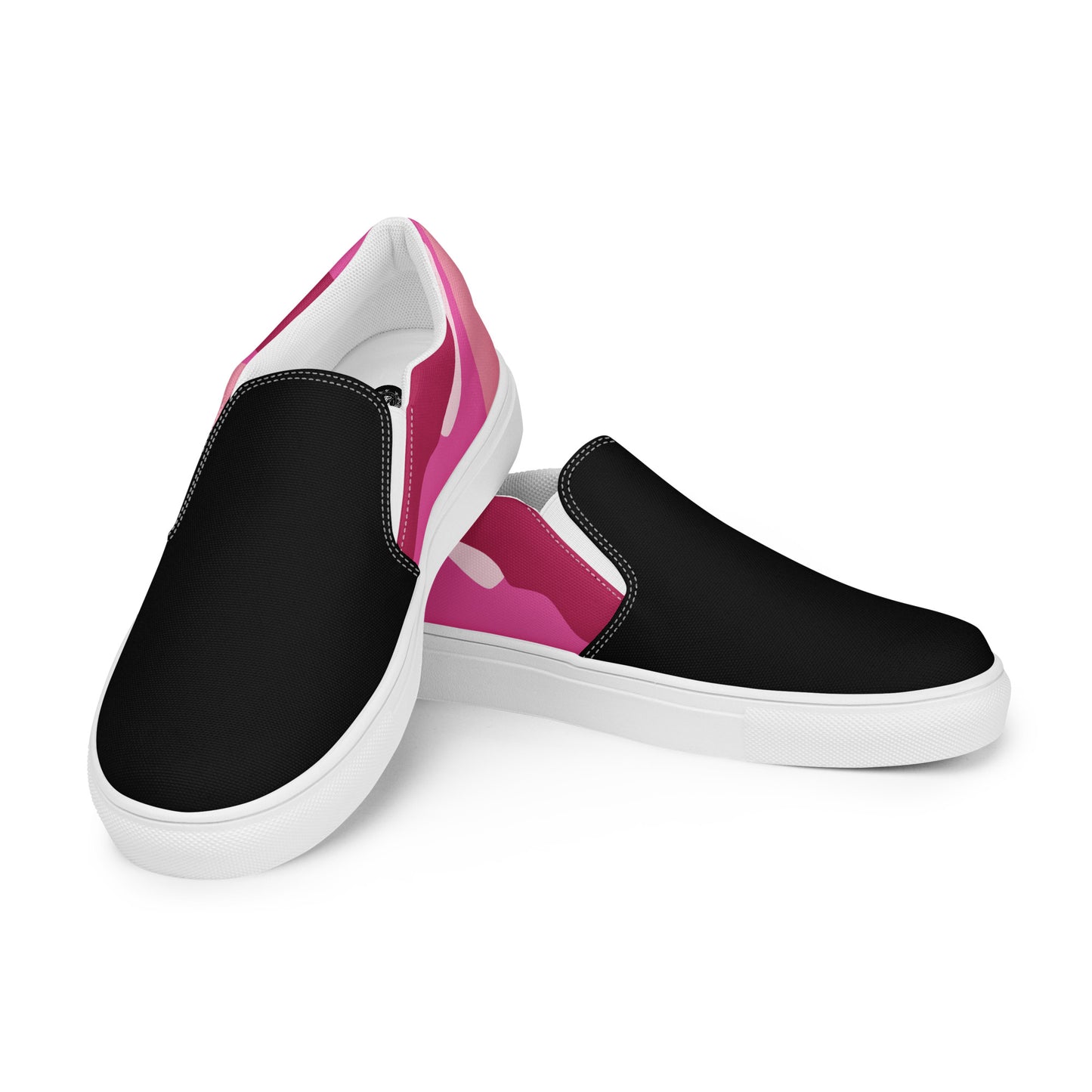 GeoMetro | Women’s Slip-on Canvas Shoes | Pink Camo 2Tone