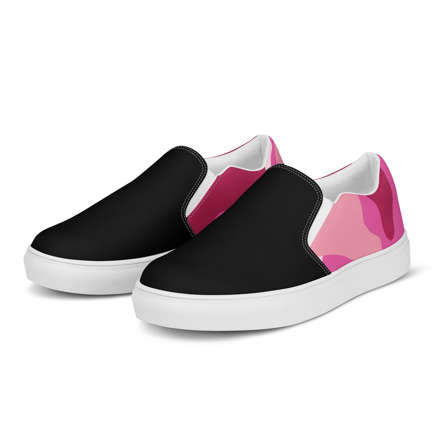 GeoMetro | Women’s Slip-on Canvas Shoes | Pink Camo 2Tone