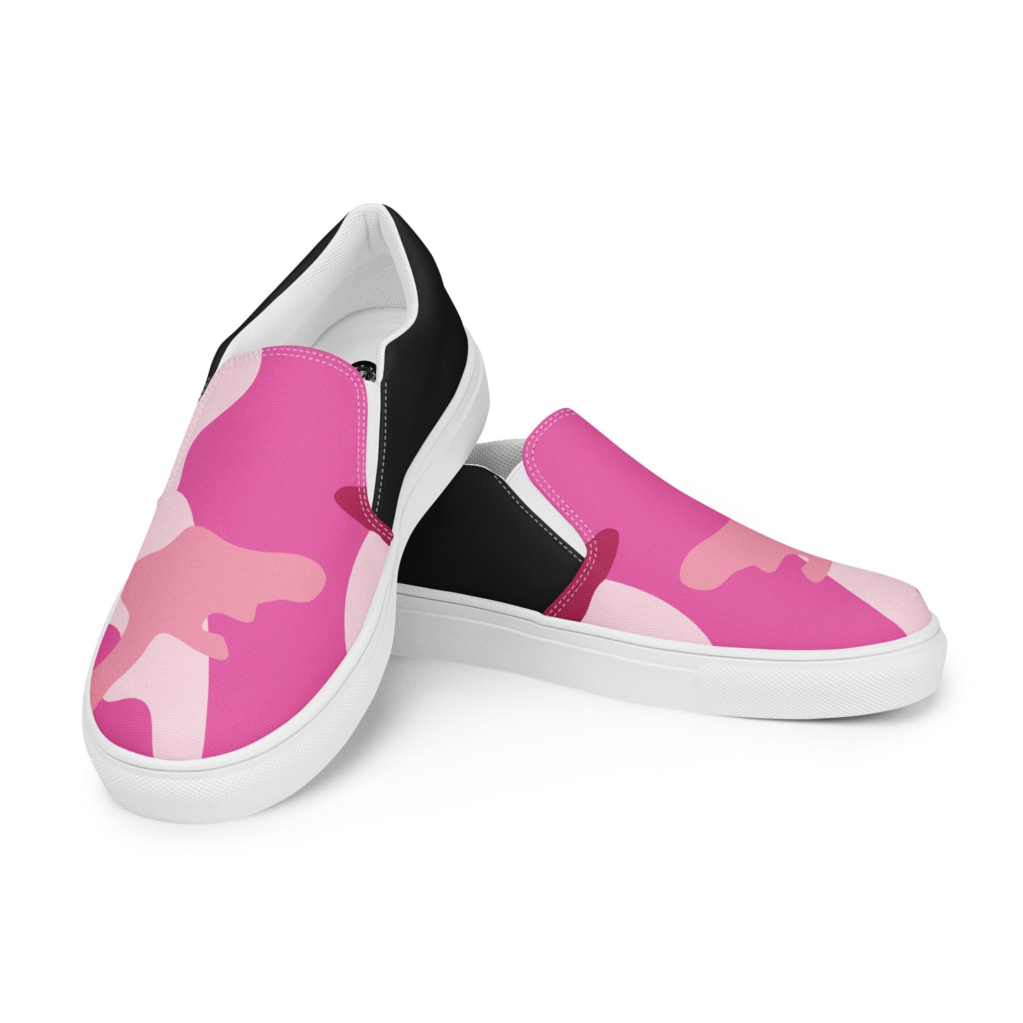 GeoMetro | Women’s Slip-on Canvas Shoes | Pink Camo Halftone