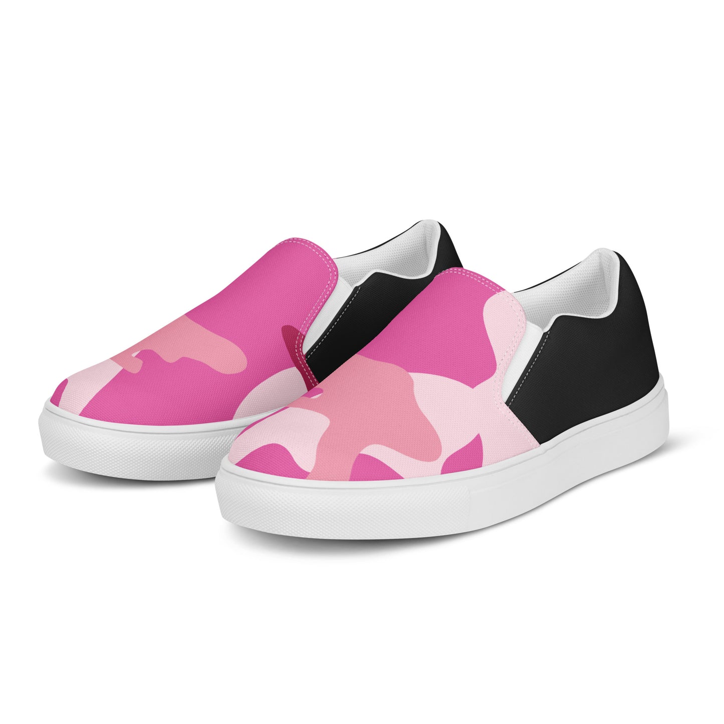 GeoMetro | Women’s Slip-on Canvas Shoes | Pink Camo Halftone