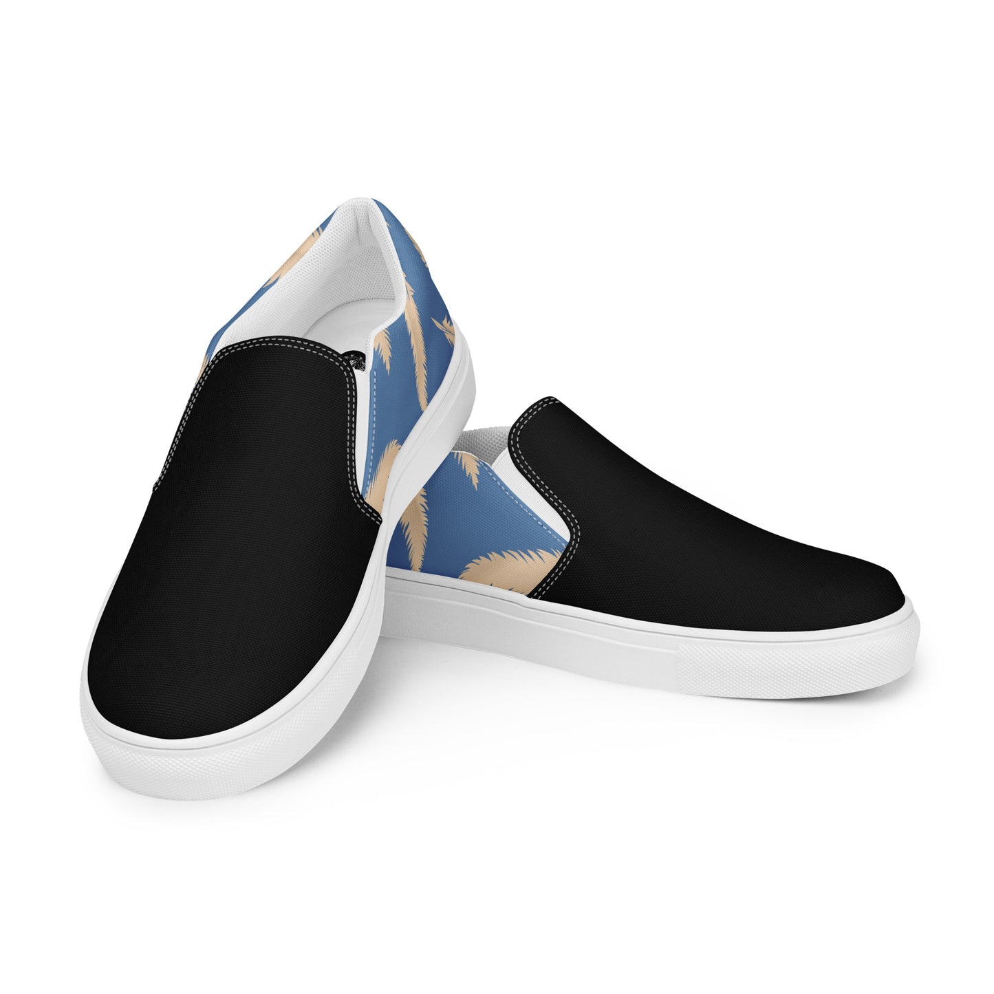 Eden Garden | Women’s Slip-on Canvas Shoes | Blue Feather 2Tone