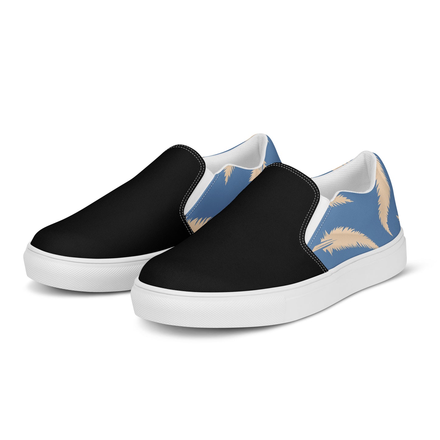 Eden Garden | Women’s Slip-on Canvas Shoes | Blue Feather 2Tone