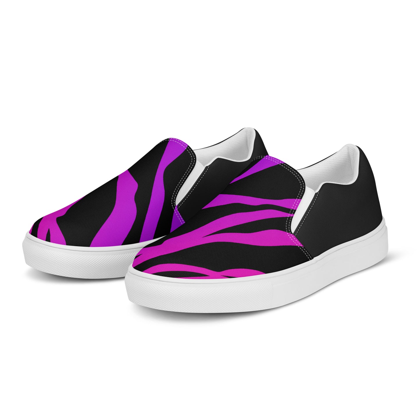 Eden Garden | Women’s Slip-on Canvas Shoes | Purple Zebra Halftone