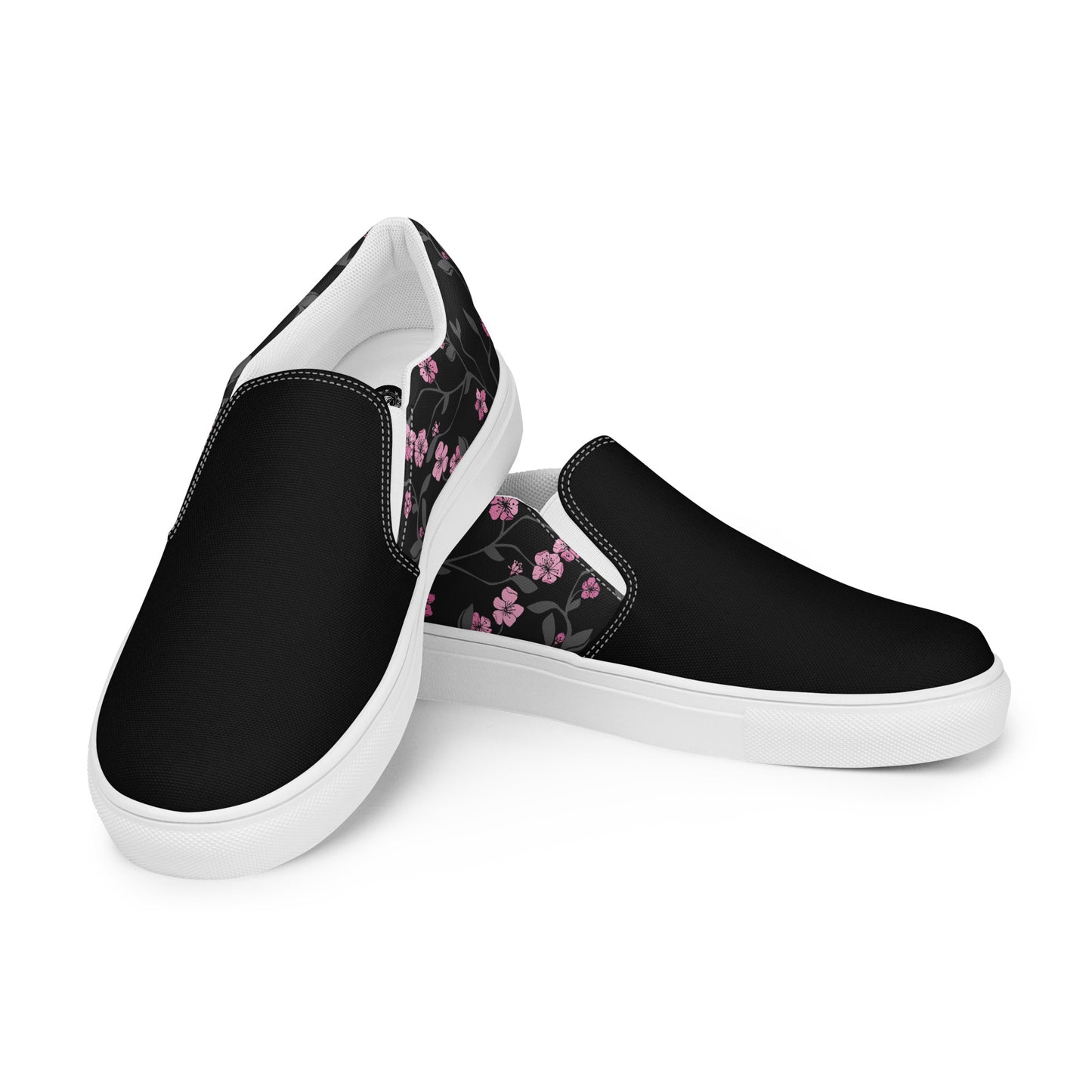 Eden Garden | Women’s Slip-on Canvas Shoes | Black Cherry 2Tone