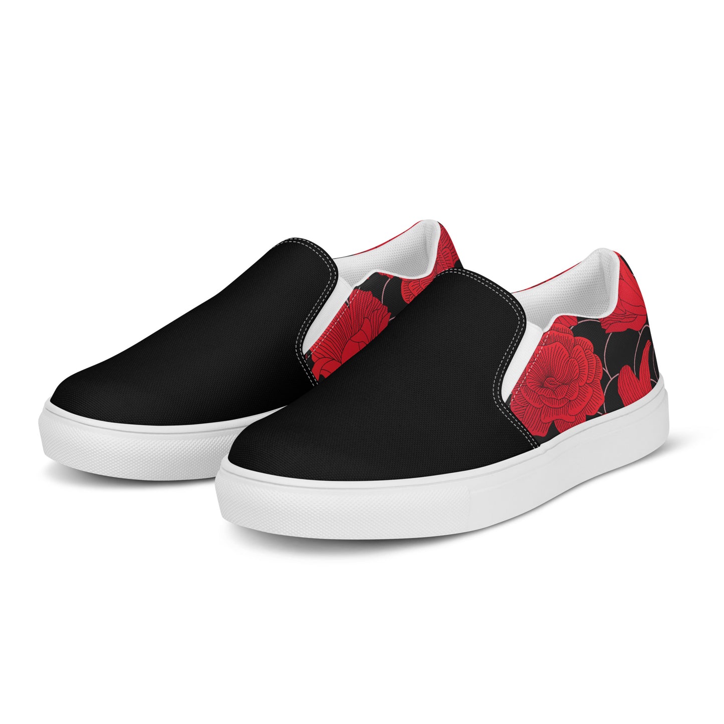 Eden Garden | Women’s Slip-on Canvas Shoes | Red Lily 2Tone