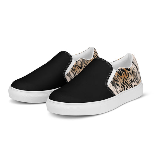 Eden Garden | Women’s Slip-on Canvas Shoes | Leopard 2Tone