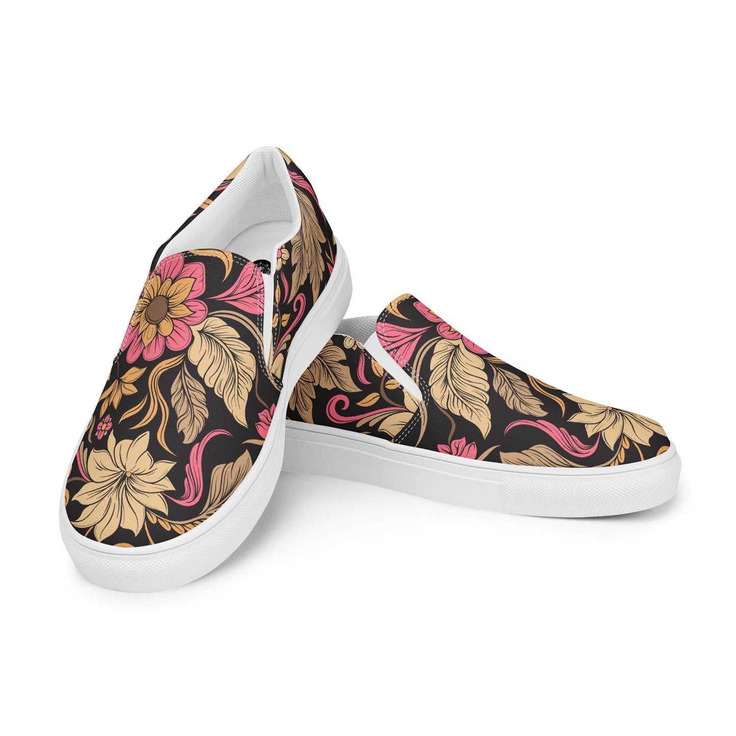 Eden Garden | Women’s Slip-on Canvas Shoes | Retro Flower