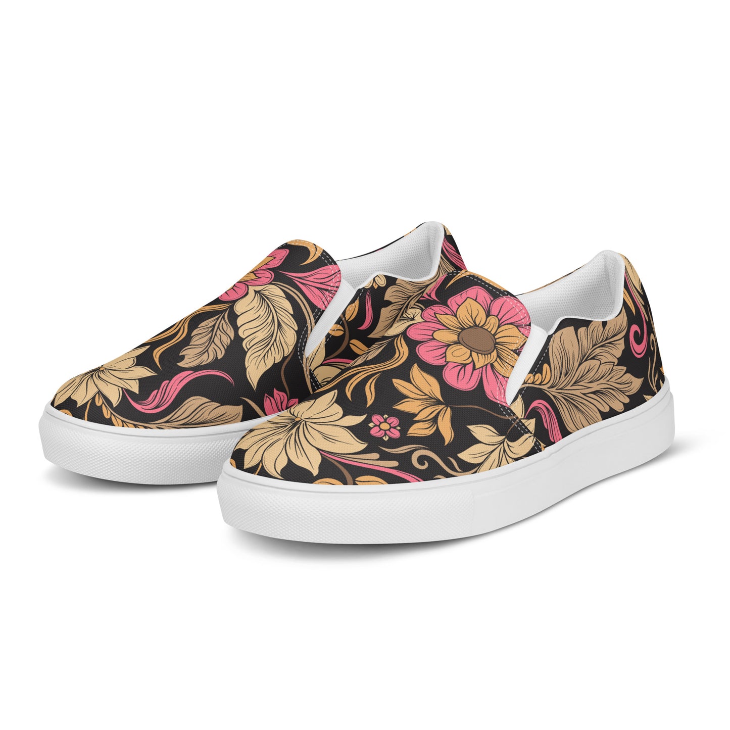 Eden Garden | Women’s Slip-on Canvas Shoes | Retro Flower