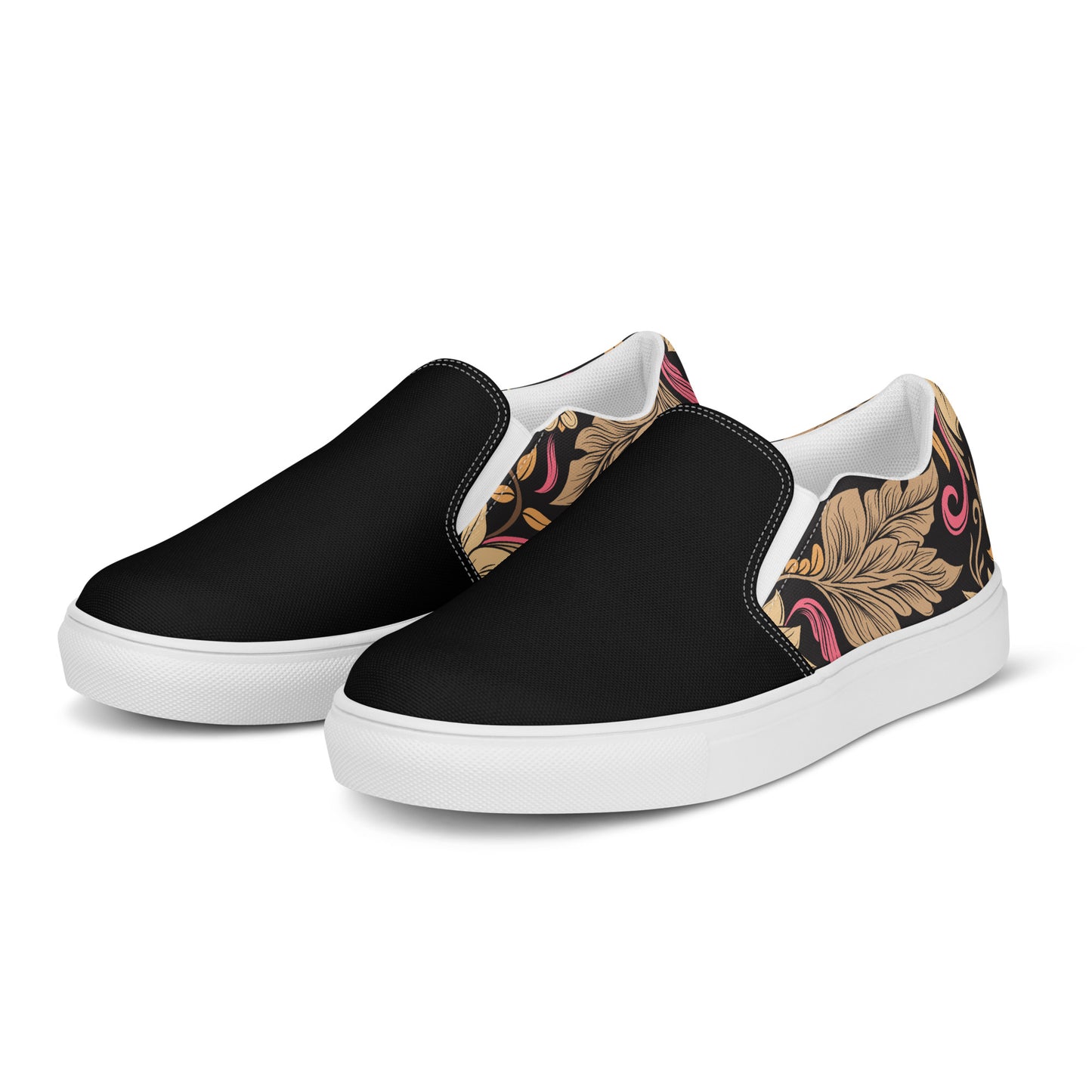 Eden Garden | Women’s Slip-on Canvas Shoes | Retro Flower 2Tone