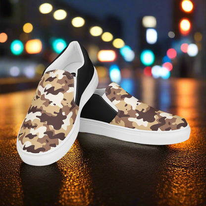 Women’s Slip-On Canvas Shoes Desert Camo Halftone