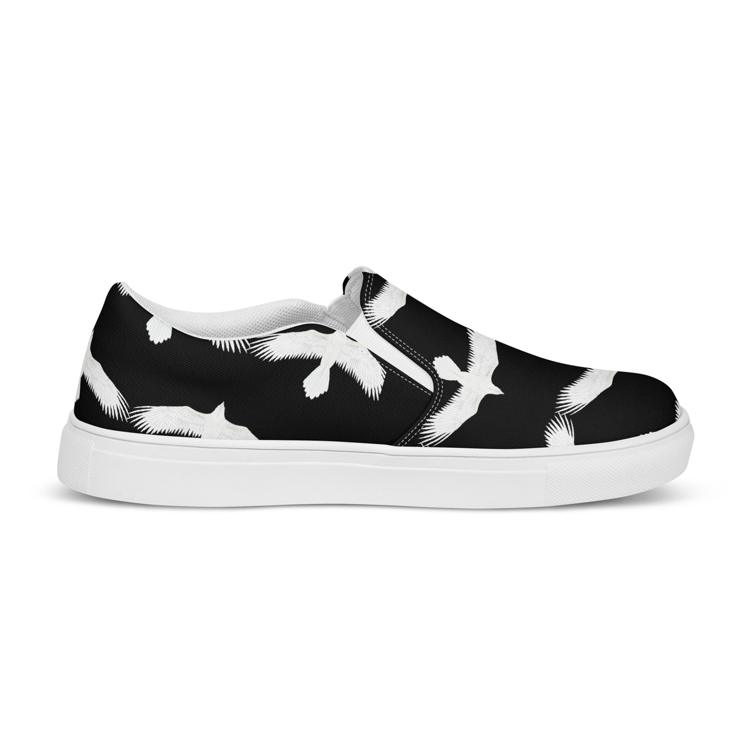 Eden Garden | Women’s Slip-on Canvas Shoes | Raven Print Black