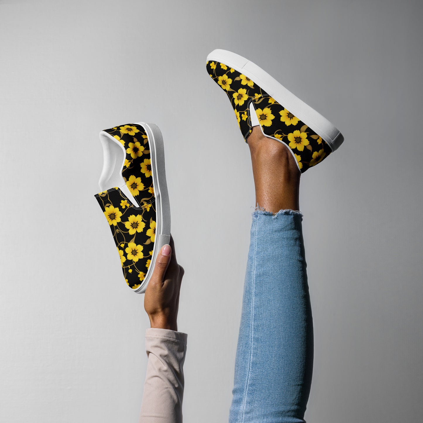 Eden Garden | Women’s Slip-on Canvas Shoes | Yellow Bloom