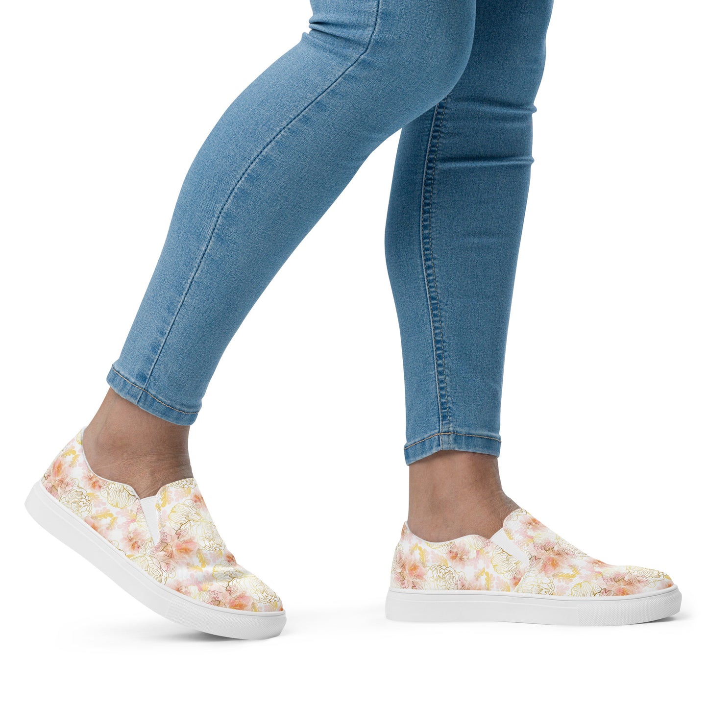 Eden Garden | Women’s Slip-on Canvas Shoes | Pink Peony