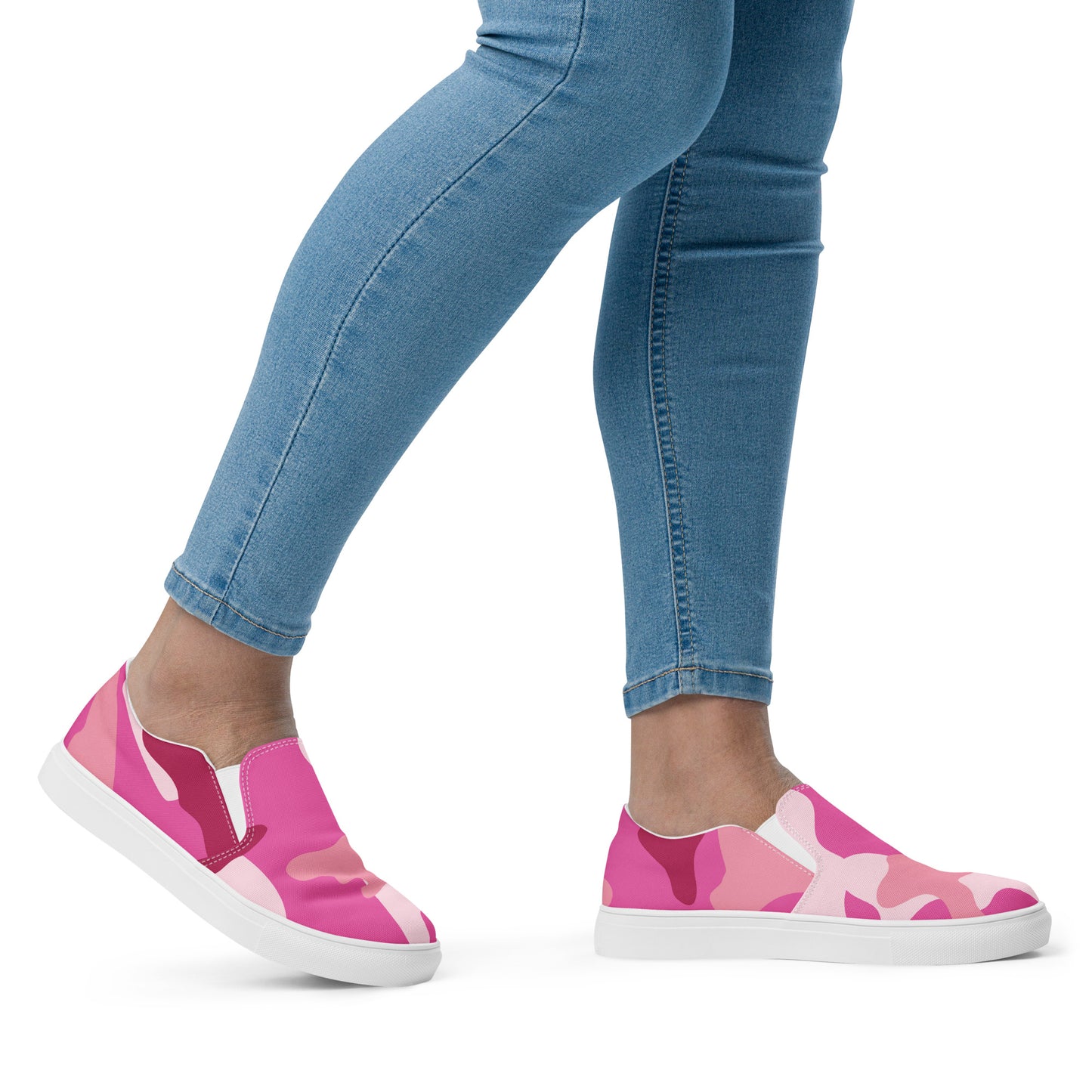 GeoMetro | Women’s Slip-on Canvas Shoes | Pink Camo